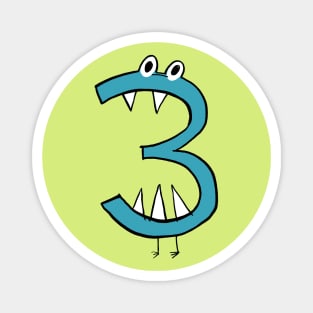 Monster Number 3- the perfect birthday gift for cool little monsters Magnet